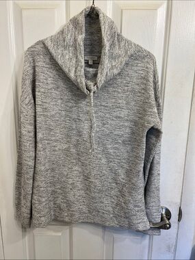 Talbots Gray Marled Cowlneck Sweater